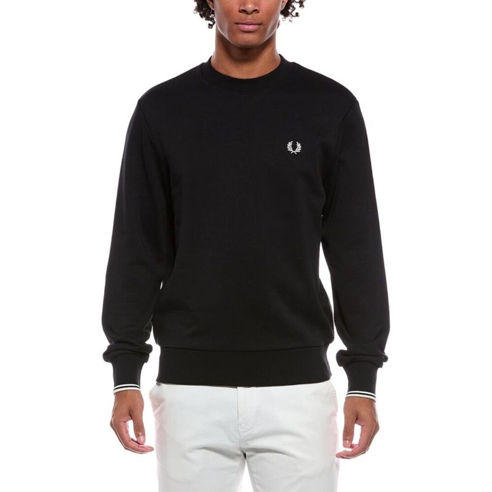 Fred Perry Mens Crewneck Sweatshirt, Black